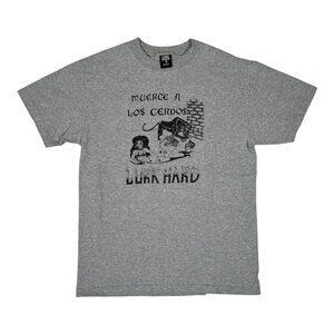 Lurk Hard T-Shirt Size Medium Skater Skate 90s Gray